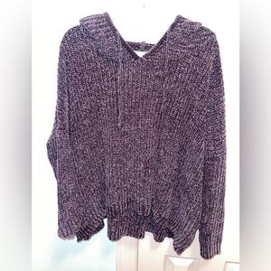 She and sky velvet cable knit sweater, one size! Hooded!